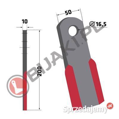 Nóż prosty MAL21 do kosiarek bijakowych Chmielniki