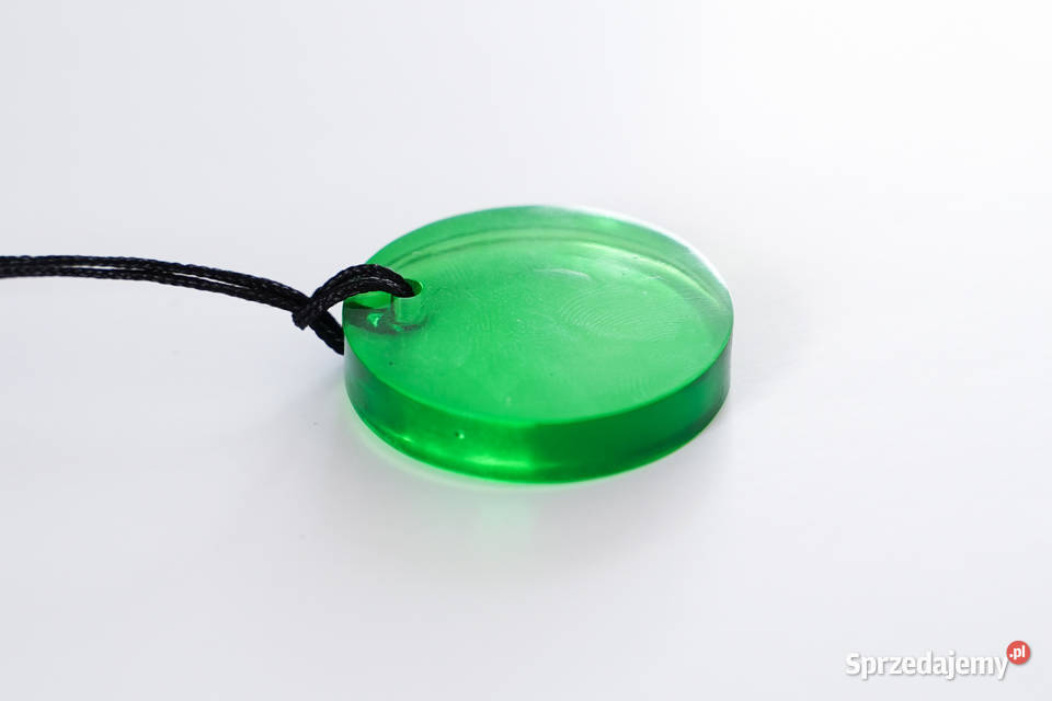 Okrągły zielony wisiorek z żywicy epoksydowej Warszawa