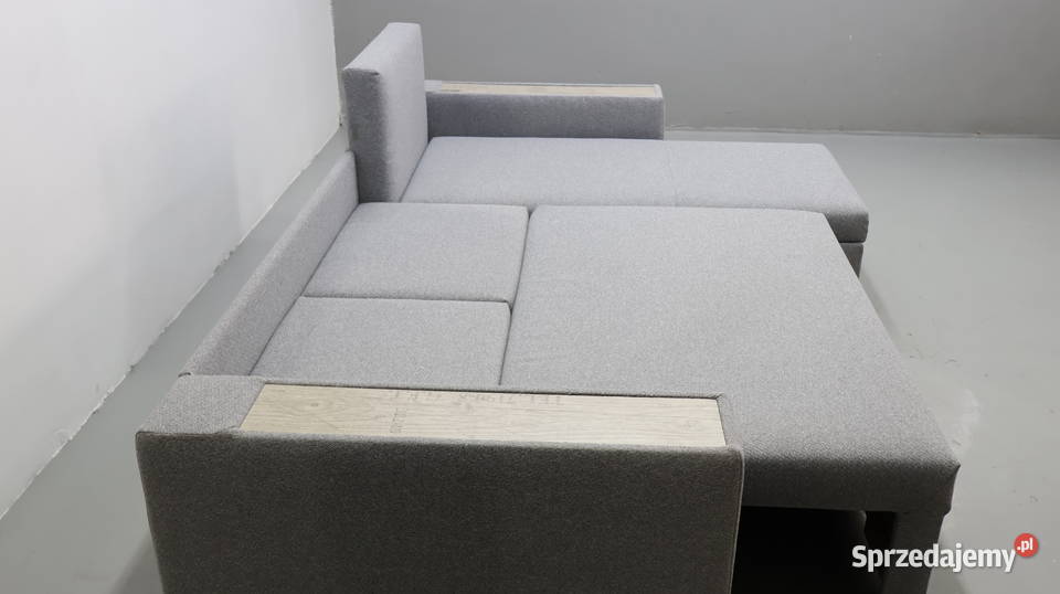 TNM Narożnik funkcją spania pojemnik Popielaty 240cm Poznań