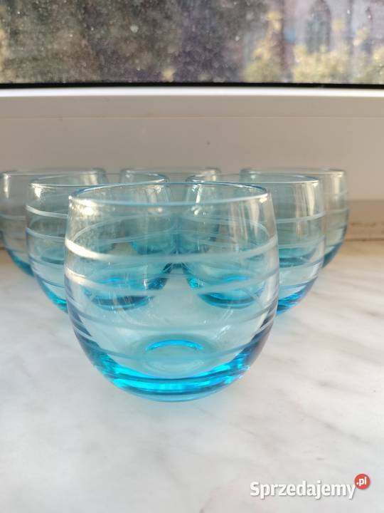 Mini szklaneczki turkusowe niebieski z prl zachodniopomorskie Choszczno