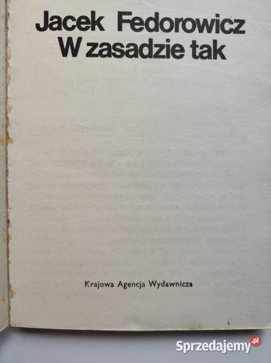 W zasadzie tak Jacek Fedorowicz zbiór felietonów Kielce