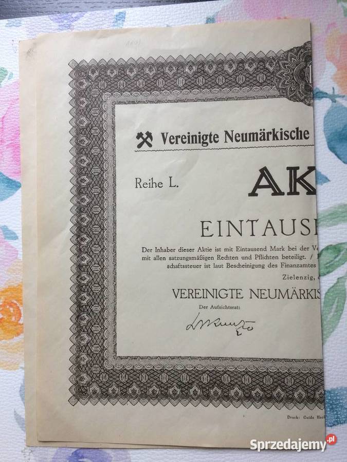 1221 SULĘCIN Niemieckie Papiery Wartościowe Szczecin