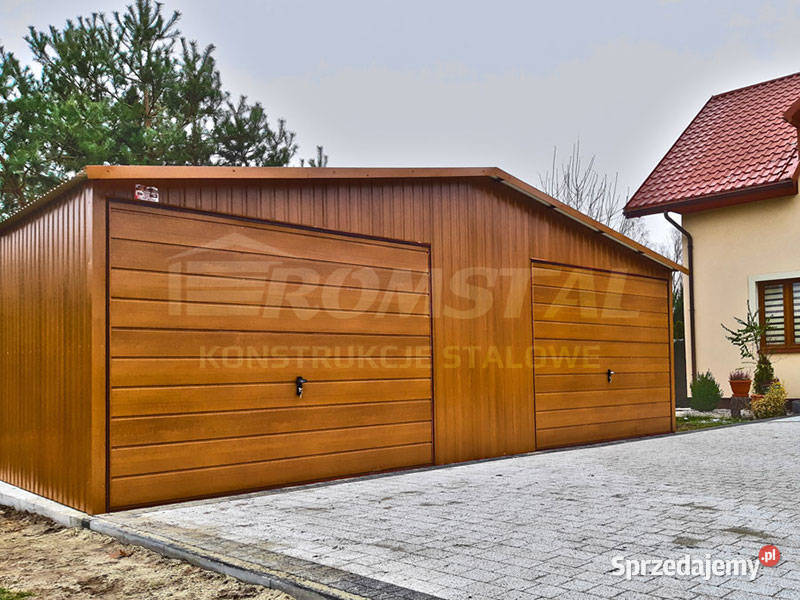 Garaż Blaszany DREWNOPODOBNY 8x6m Wiaty Romstal Bystrzyca Kłodzka