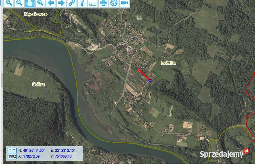 Działka Bieszczady Bóbrka k SOLINA
