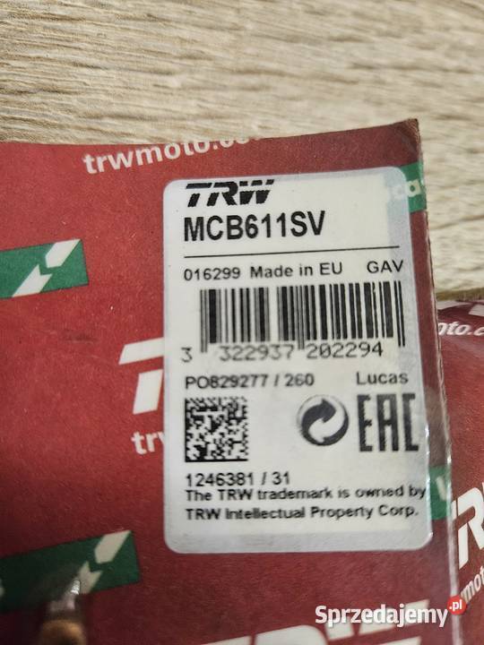 KLOCKI HAMULCOWE TRW MCB611SV Yamaha Szczecin