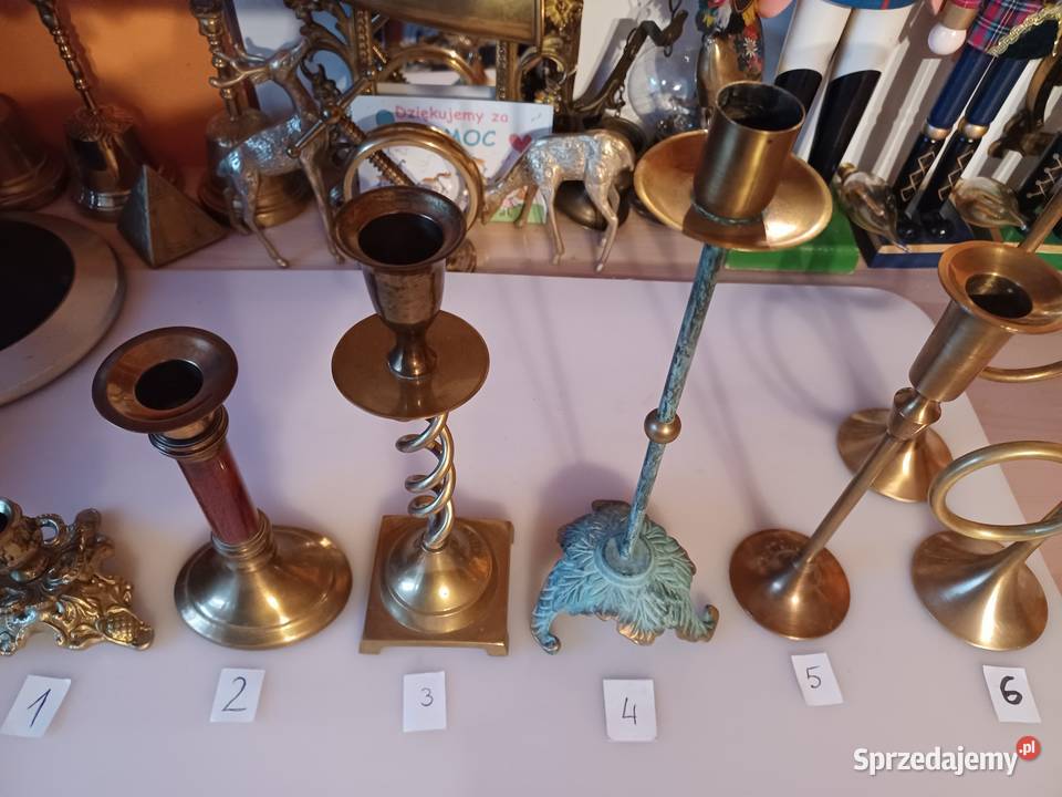 Mosiężne świecznik Wyprzedaż kolekcji Poznań sprzedam
