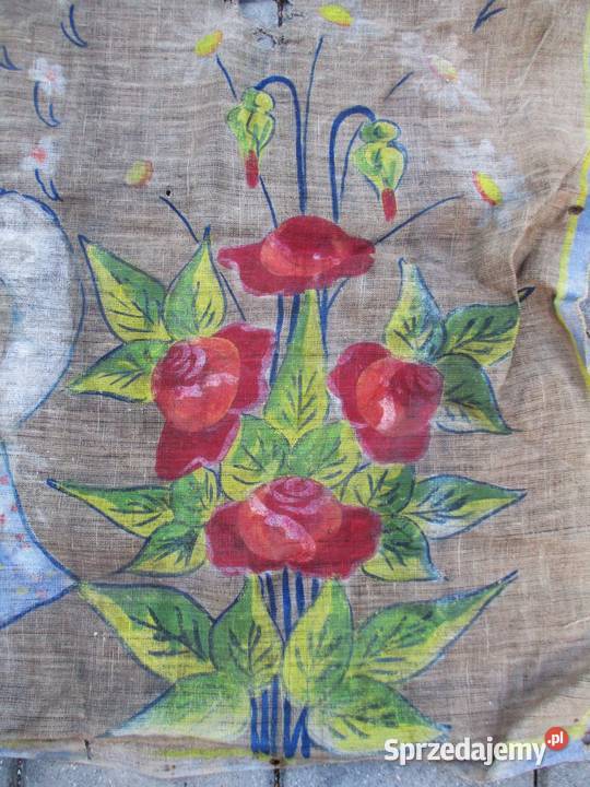 Stara Makata Tapiseria na Lnianym Szarym Płótnie mazowieckie Nieporęt