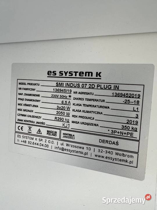 Witryna mroźnicza ES SYSTEM SMI INDUS 07 2D mazowieckie Ursynów