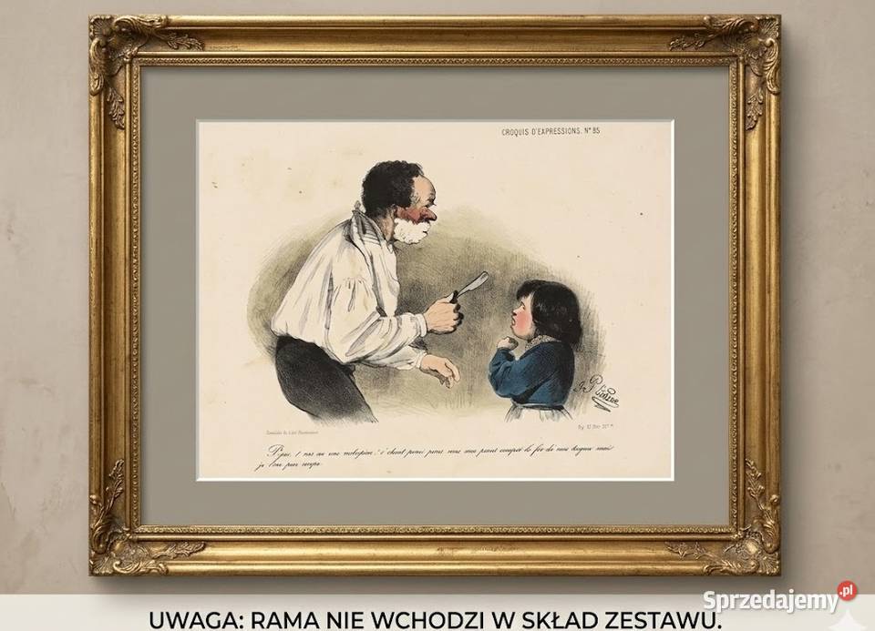 Oryginalna Karykatura Francuska XIX w mazowieckie Warszawa sprzedam
