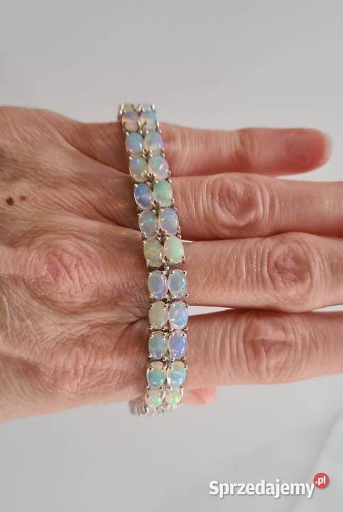 Srebrna bransoletka z opalami etiopskimi Otwock