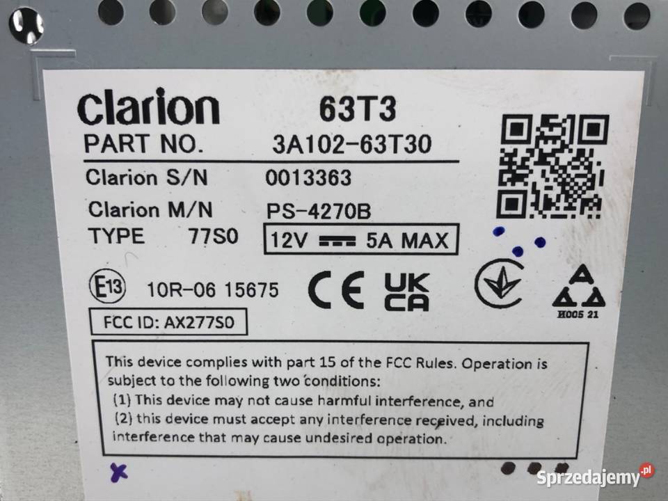 RADIO NAWIGACJA SUZUKI SX4 3A10263T30 ODTWARZACZ