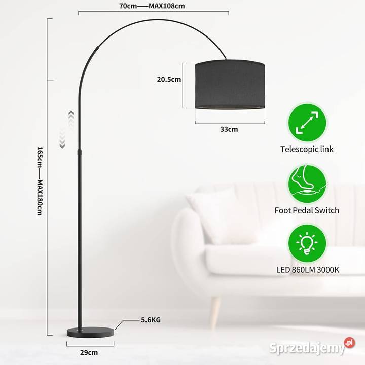 Lampa podłogowa floor lamp Jasmin VINTAGE 170180 Lampy Promnice