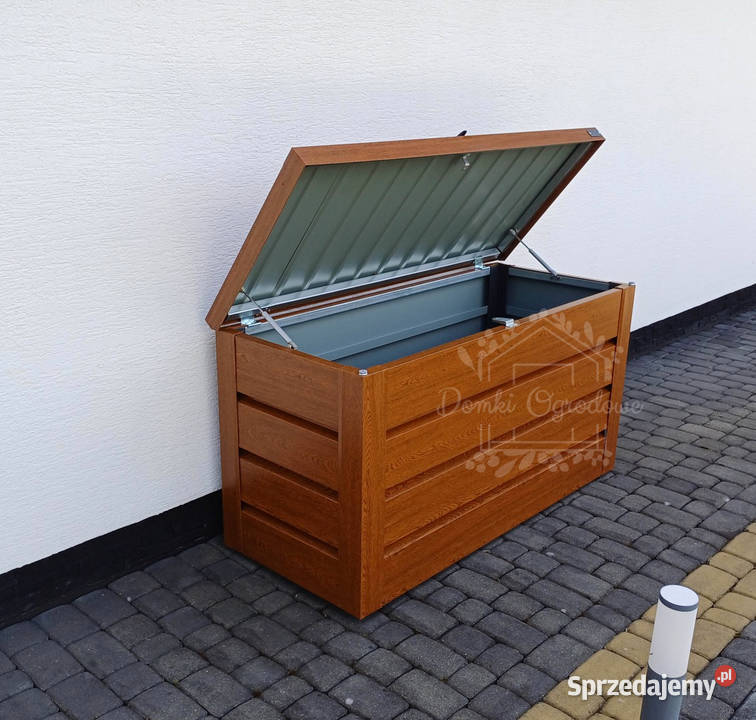 Skrzynia ogrodowa metalowa kufer 150x60x70 złoty