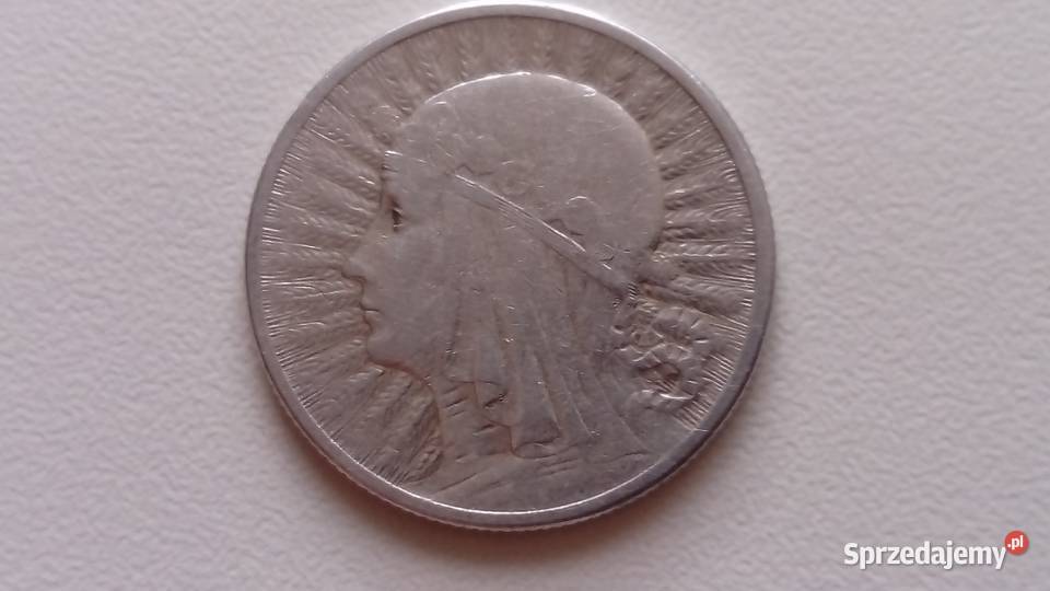 Moneta 2 1934 r Głowa kobiety Srebro rzadsza