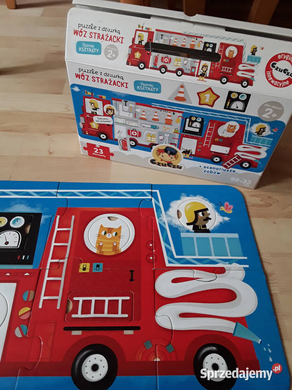Puzzle dzieci 2 Wóz strażacki 23 elementy Samodzielna gra
