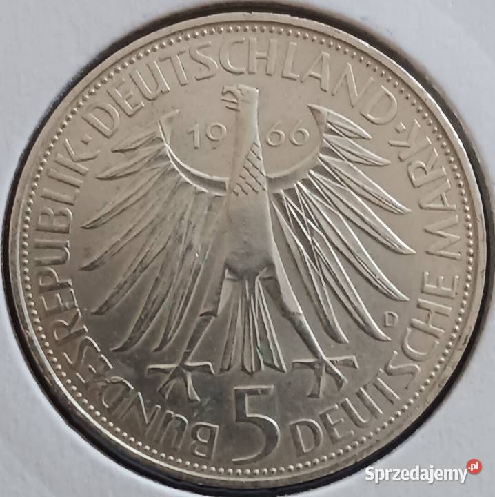 5 marek RFN Wilhelm Leibniz 1966 r menD mennicze Numizmatyka sprzedam