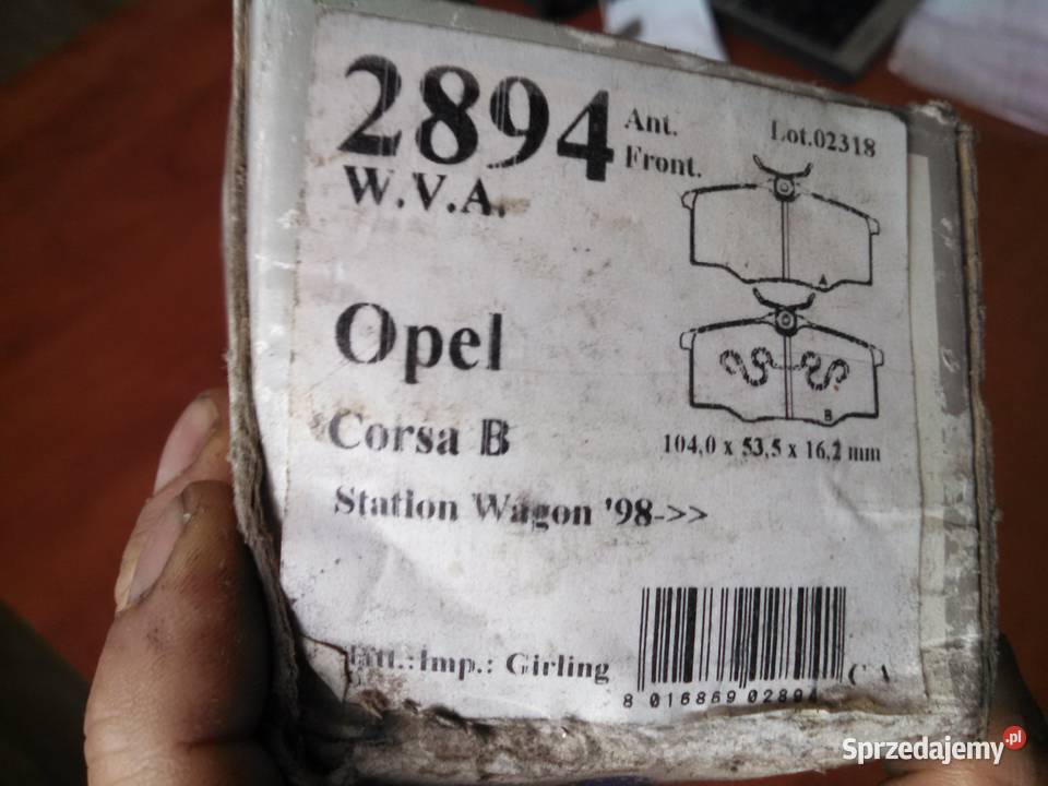 Opel corsa b linka klocki listwa nadkola paski