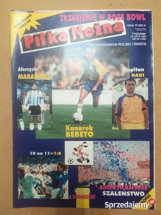 Tygodnik Piłka Nożna rocznik 1994 kompletny Łódź sprzedam