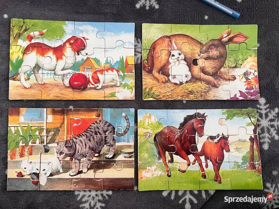 Drewniane puzzle edukacyjne zwięrzęta lubelskie Lublin sprzedam