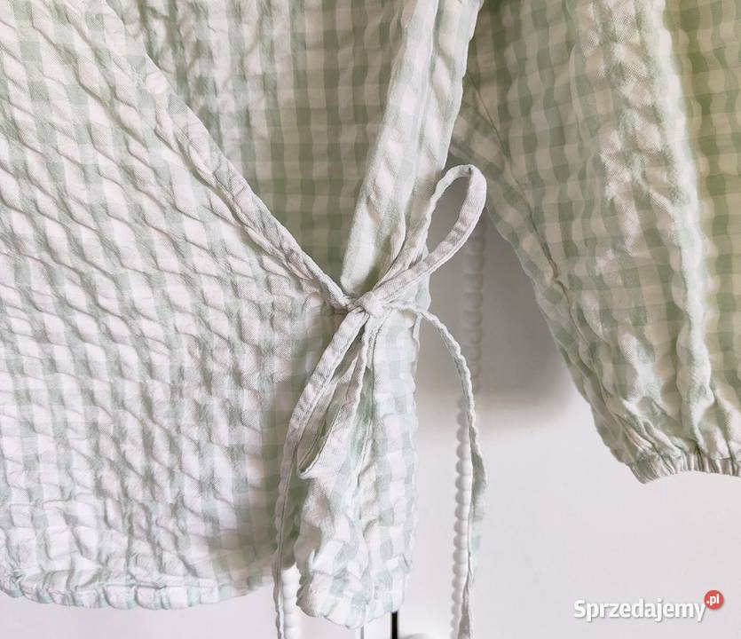 Bluzka Kappahl XS 34 S 36 crop top cottagecore zielony Szczecin