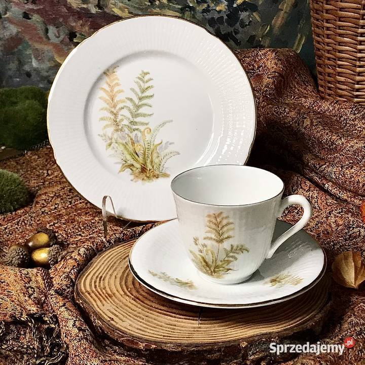Trio śniadaniowe porcelana Szwecja filiżanka