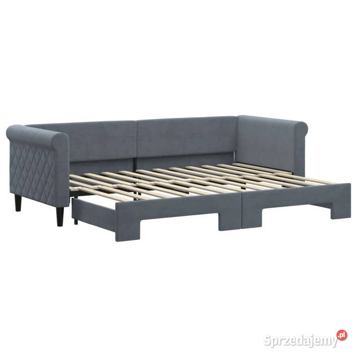 Sofa rozsuwana ciemnozielona aksamit 80x200 mazowieckie Warszawa