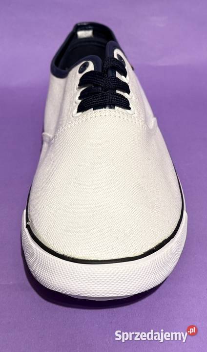 Białe męskie trampki rozmiar 45 275 tkanina Żyrardów