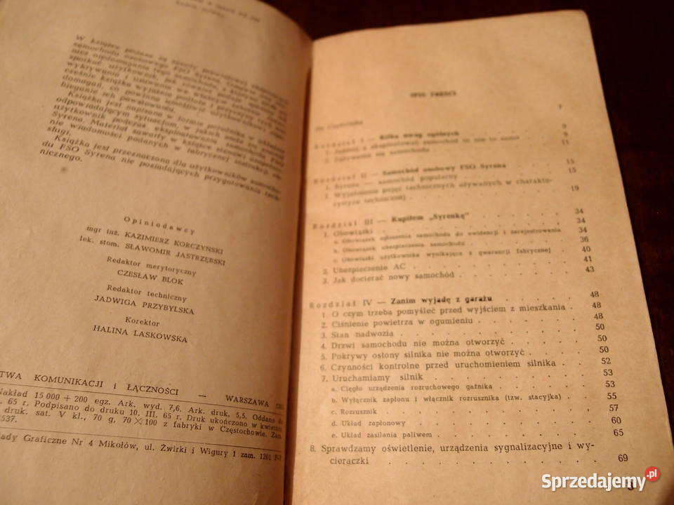 FSO Syrena poradnik Użytkownika 1965r rarytas Łódź sprzedam