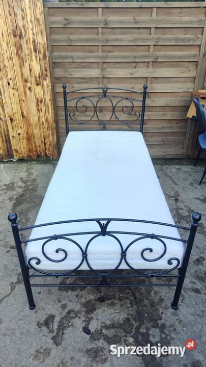 Metalowe łóżko 90x200 jednoosobowe materac Warszawa