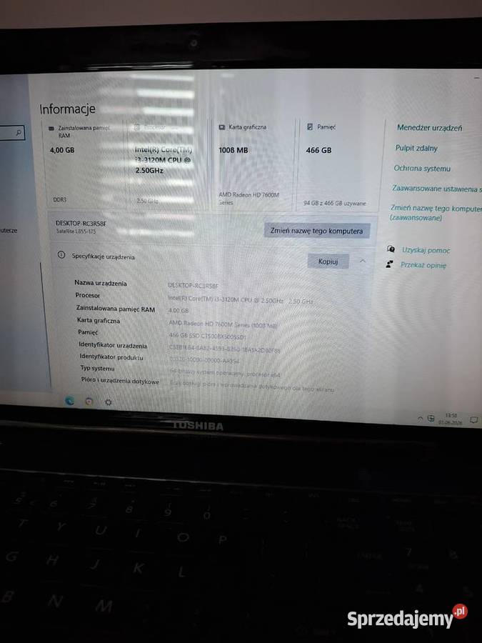 Sprzedam laptop TOSHIBA Lublin