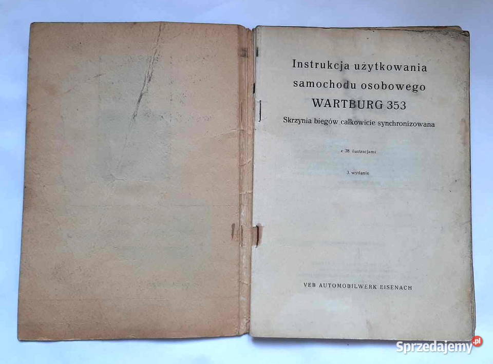 WARTBURG 353 Instrukcja użytkowania 1970r Łódź