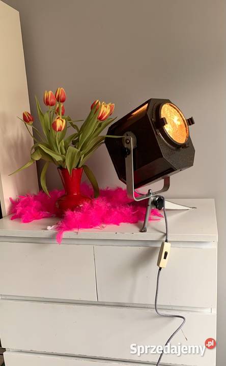 Stara lampa teatralna z okresu PRL Vintage loft wielkopolskie sprzedam