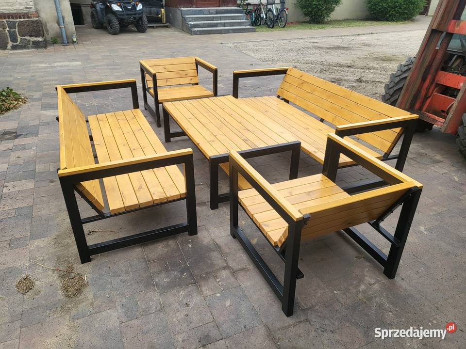 Meble ogrodowe loft industrial lawka Krzesło