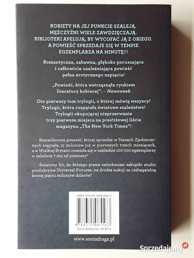 Pięćdziesiąt twarzy Greya E L James Proza i poezja Warszawa sprzedam