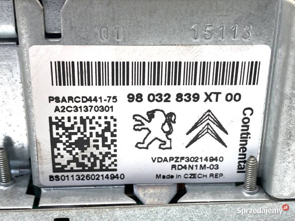 RADIO CITROEN BERLINGO II 98032839XT ODTWARZACZ Części samochodowe