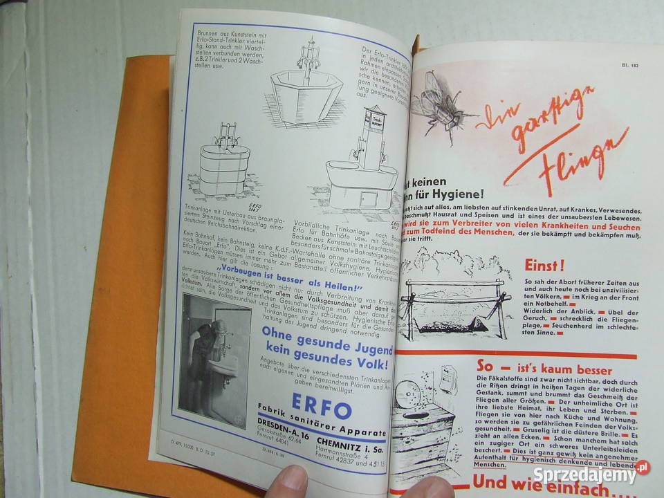 ERFO Fabrik stary katalog sanitariaty WC wojenne Czeladź