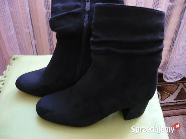Botki czarne zamszowe saszki śląskie Myszków
