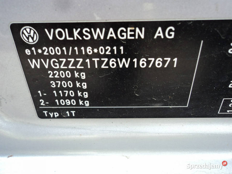 Volkswagen Touran SPRZEDAM VW TOURAN 19 TDI 105
