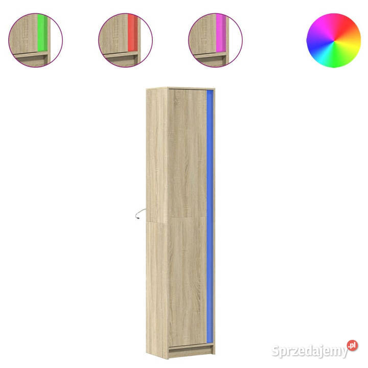 Wysoka szafka z LED dąb sonoma 415x325x200 Warszawa