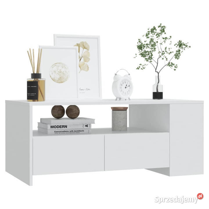 Stolik kawowy biały 102x55x42 materiał Warszawa