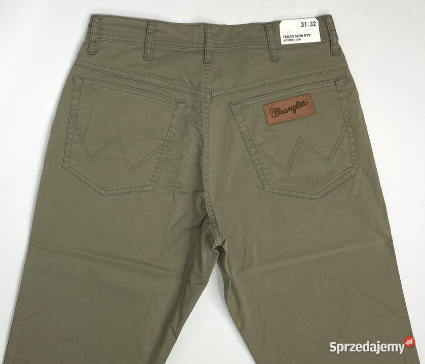 Spodnie męskie Wrangler Texas Slim Dusty Olive Wrangler Częstochowa