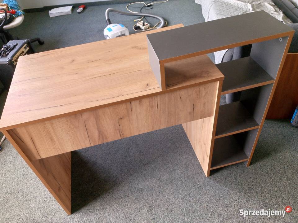 Biurko PACO 4 z regałem Agata Meble dąb craft