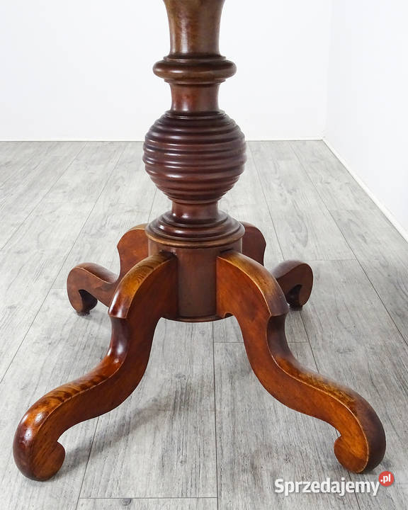 Stylowy Drewniany Stolik Owalny Stoliczek lity Kalisz