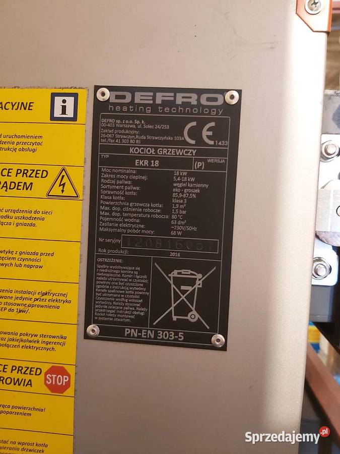 Piec Kocioł DEFRO EKR 18 kW ekogroszek Bydgoszcz