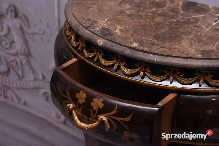 Piękna Drewniana Brzuchata Komoda Blat Marmur Komody Kraków sprzedam
