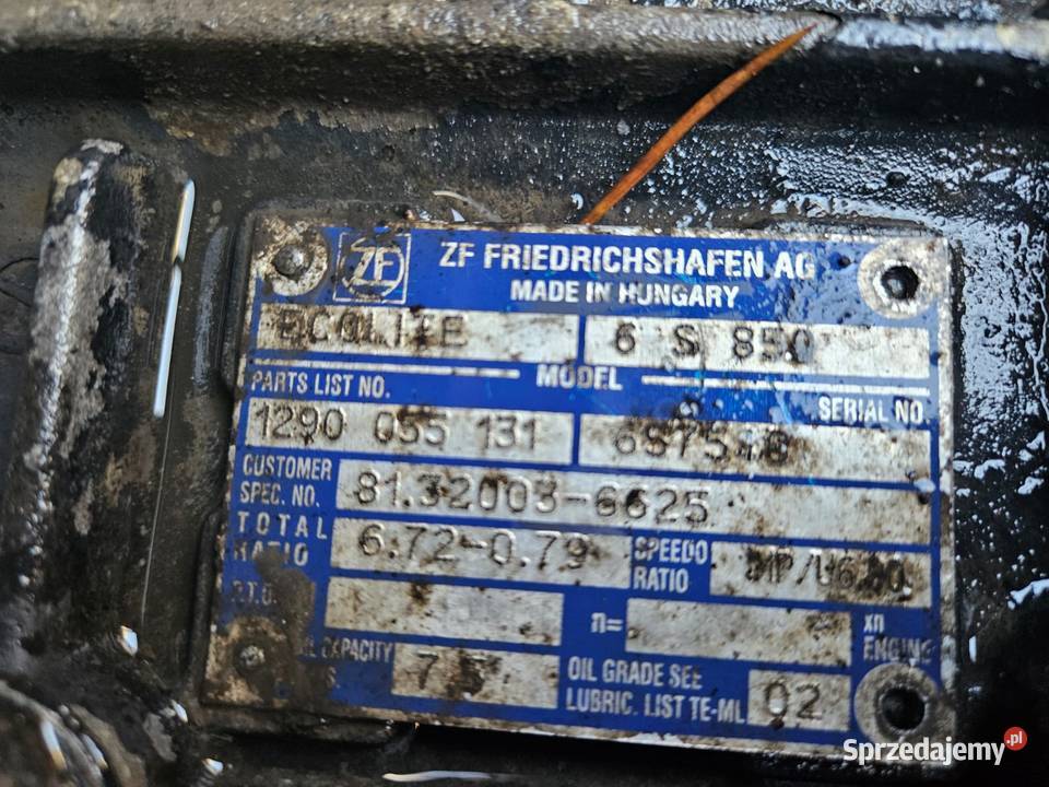 SKRZYNIA BIEGÓW ECOLITE ZF6S850 Mojusz sprzedam