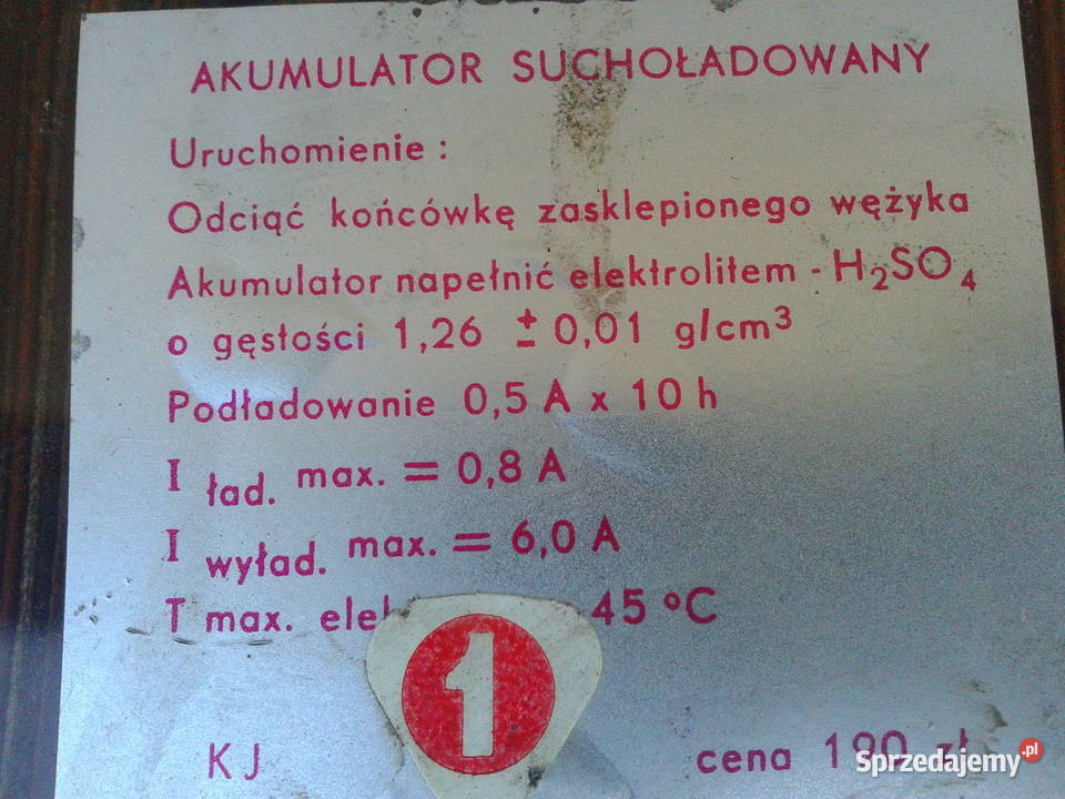 WFM WSK nowy akumulator 6v8ah oryginal 1981r Układ elektryczny, zapłon