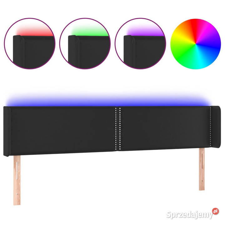 Zagłówek do łóżka z LED czarny 203x16x7888 Warszawa