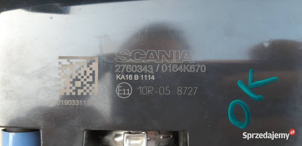 SCANIA R S HALOGEN PRAWY LAMPA PRZECIWGMIELNA ciężarowe lubuskie Bieleń