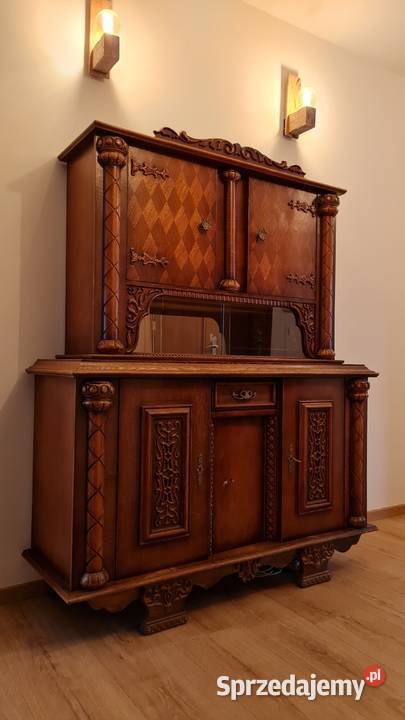 Zabytkowa komoda regał kredens Zdobiona XX Wiek Meble Przasnysz